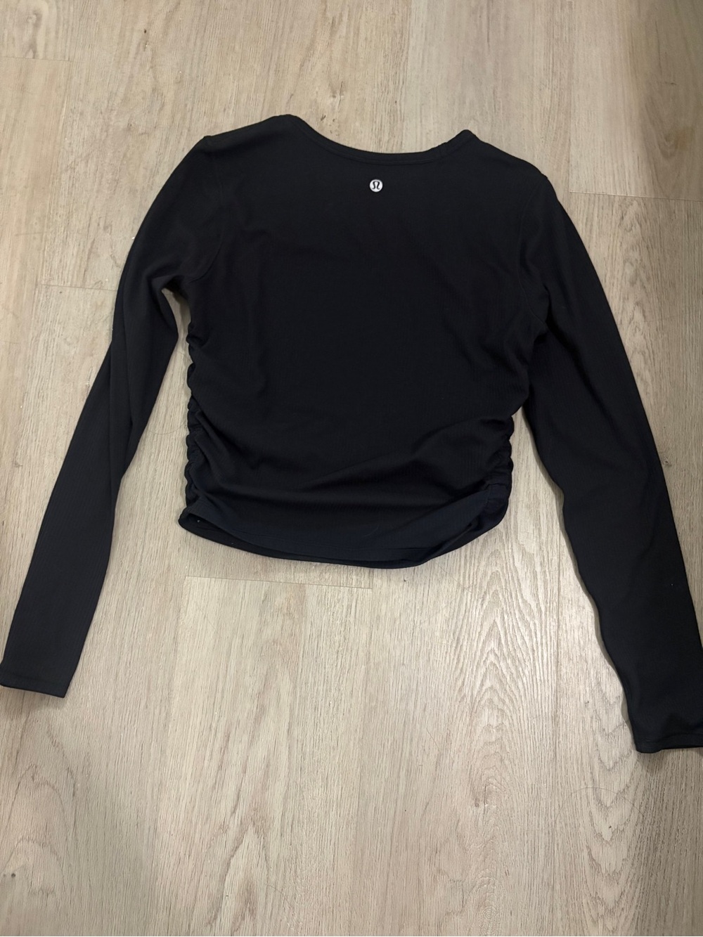 lululemon athletica Black Long-Sleeve Ruched Side Workout Top